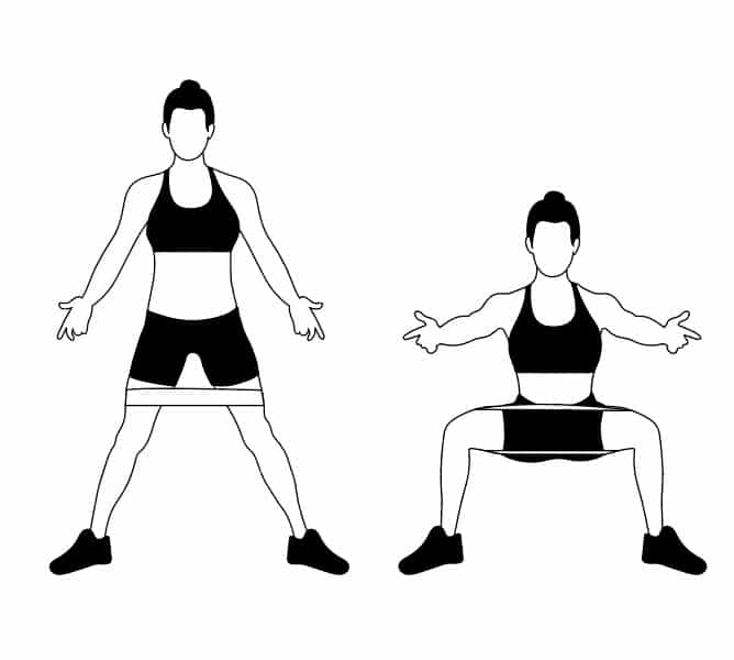 Banded Sumo Squats Women